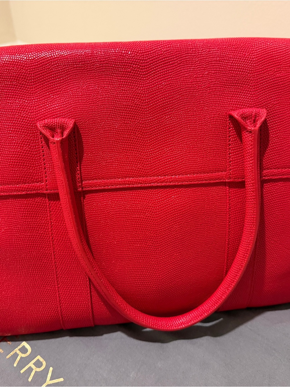 Mulberry Bayswater pressed Red leather lizard skin effect with Gold hardware - Picture 5 of 8